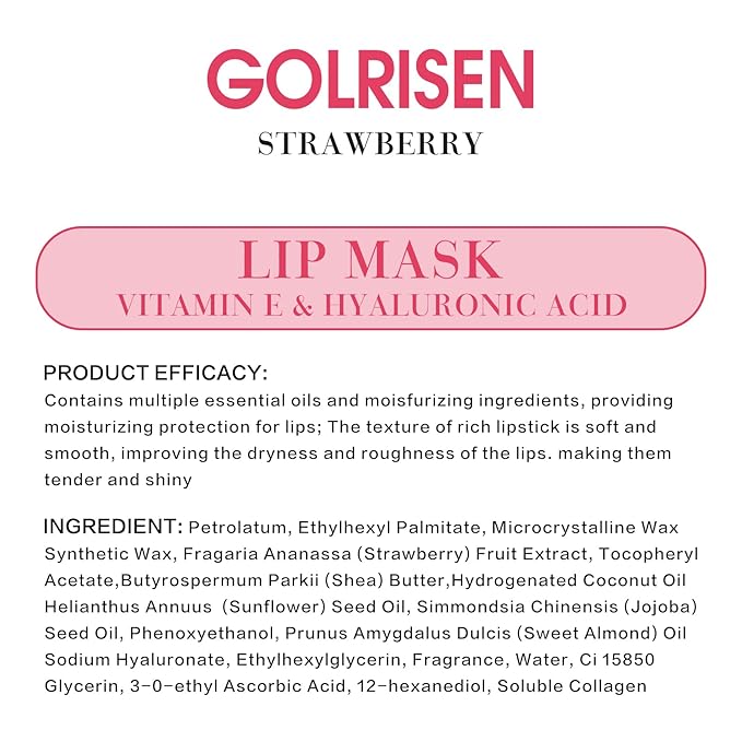 Lip Mask - Plump & Repair Dry Lips | Lip Mask Overnight - Infused with Hyaluronic Acid & Vitamin E | Hydrating Lip Sleeping Mask - Wake Up to Soft, Smooth Lips, 0.7 oz
