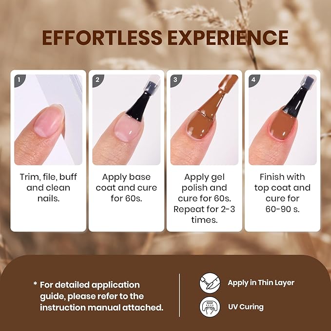 Beetles Gel Nail Polish Set - 20 Colors Warm Mist Winter Gel Nail Kit Burgundy Brown Nude Gold Glitter Gray Shimmer Soak Off Base&Top Coat Uv Led Home DIY Salon Nail Art Christmas Gift Set for Women