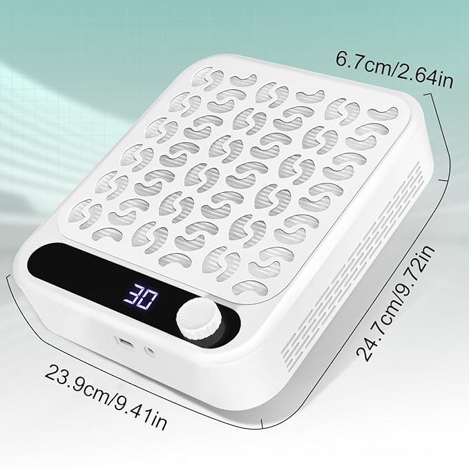 MEKK Professional Nail Dust Collector with Adjustable Speed Rotary,LCD Screen & Reusable Filter,48W Powerful Nail Fan Dust Collector,Acrylic Nails Tools for Manicure