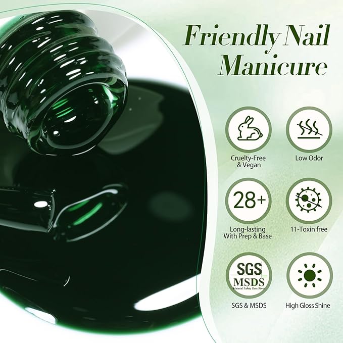 Born Pretty Jelly Gel Nail Polish, Jelly Green Sheer Gel Nail Polish, Dark Green Transparent Neutral Nail Polish Soak Off U v Nail Gel Diy Art for Girls Women 15ML