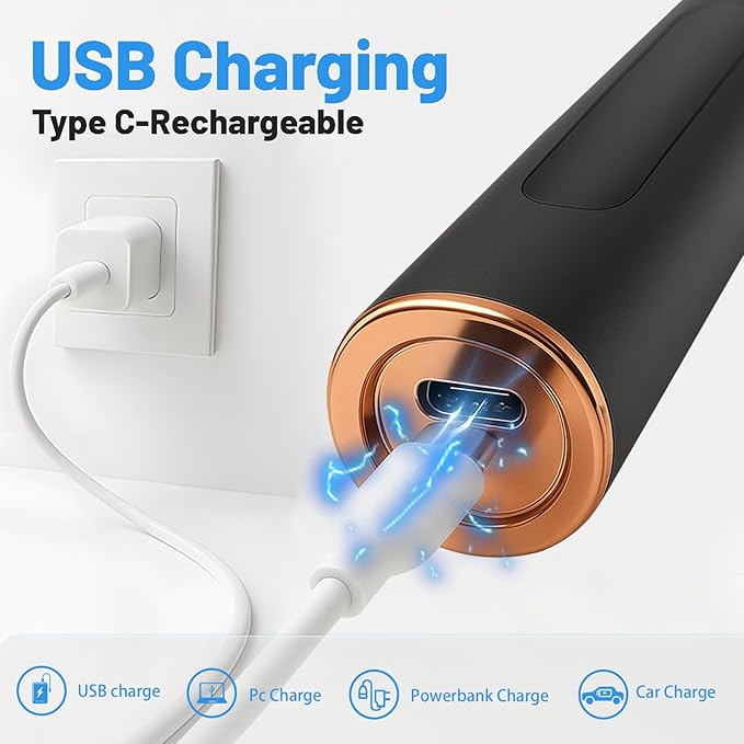 Tooth Polisher Kit with 4 Speed Modes, 5 Brush Heads, 6 Polishing Pastes & Desensitizing Gel,Rechargeable Electric Tooth Polishing Tool with LED Light & Travel Case, Home Use Teeth Whitening Cleaner