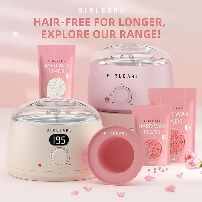 Hard Wax Beads for Hair Removal, 2.5lb, Rose Oil Infused, Brazilian Bikini Wax for Women Men, Sensitive Skin, Full Body Legs Face Underarms Waxing Beads