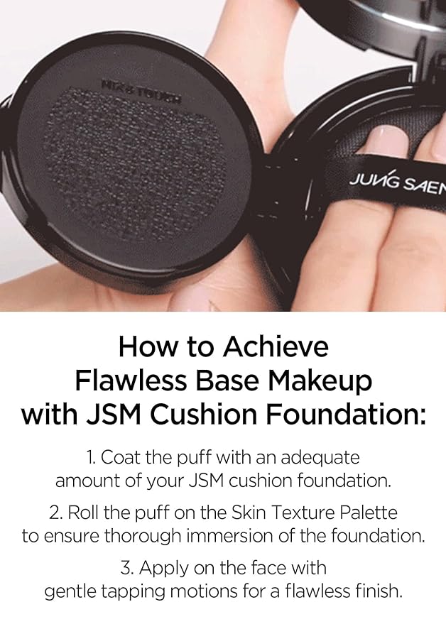 JUNG SAEM MOOL Cushion Puff Natural Cover Puff for Smooth Fitting with The Round Shape 2.1 Inch