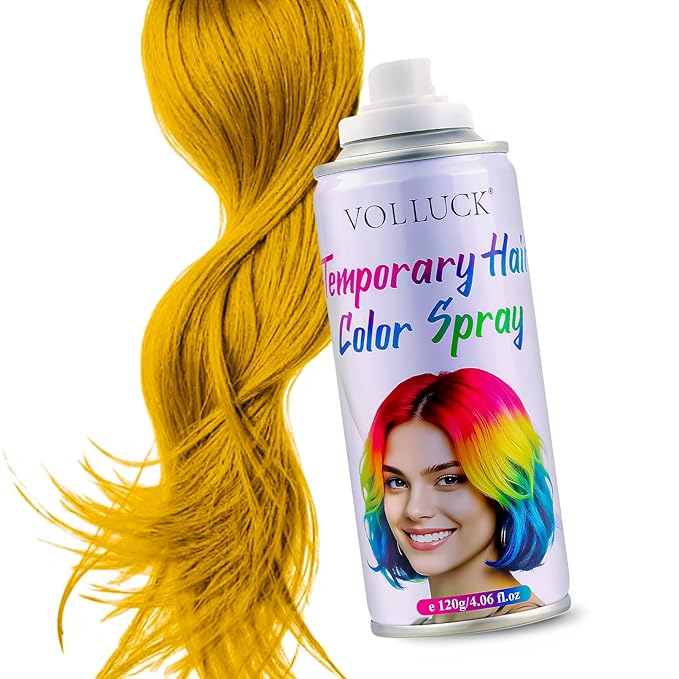 Hair Color Spray, Temporary Hair Dye for Women & Men, Vibrant Colors Hair Wax Gray Hair Cover for Party, Halloween, Cosplay (Blonde, 120 ML)