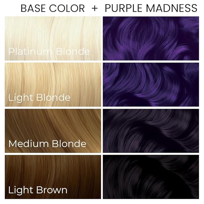 Arctic Fox Semi-Permanent Hair Dye, Vegan & Cruelty-Free, Vibrant Purple Madness, Ammonia-Free, Conditioning Formula, For All Hair Types, DIY Color, 5.6 fl oz