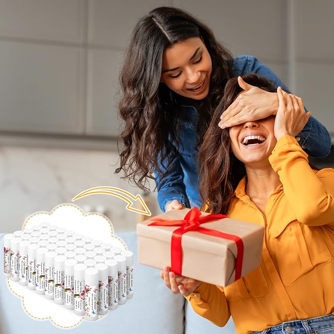 50 Pcs Christmas Christian Lip Balm Bulk Bible Verses Lip Balm Scripture Christian Gifts for Women Faith Religious Church Party Favor Inspirational Gift for Coworker Staff Employee(Rose)