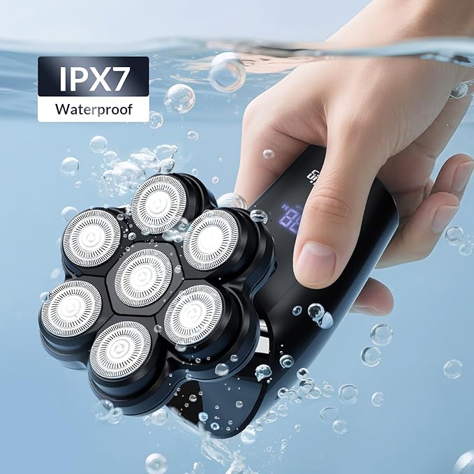 Head Shavers for Bald Men - 7D Arc Electric Razor with Magnetic Detachable Head, Waterproof Wet Dry 5-in-1 Electric Shaving & Grooming Kit, LED Display Rechargeable Head & Body Hair Shaver