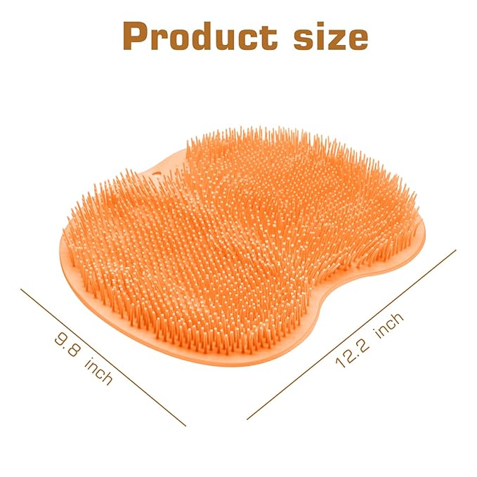 Shower Foot Scrubber Mat Back Washer Back Exfoliating Bath Wash Pad Wall Mounted Slip Suction Cups Foot Scrubber for Use in Shower Cups Foot Cleaner for Men and Women