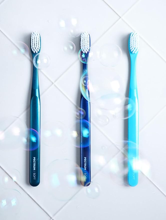 Medium Manual Toothbrush Pack, 6 Count, Deep Cleaning Flossing Toothbrushes for Sensitive Teeth & Receding Gums, Tapered Bristles for Adults & Elders, Help Plaque Removal, Assorted Colors