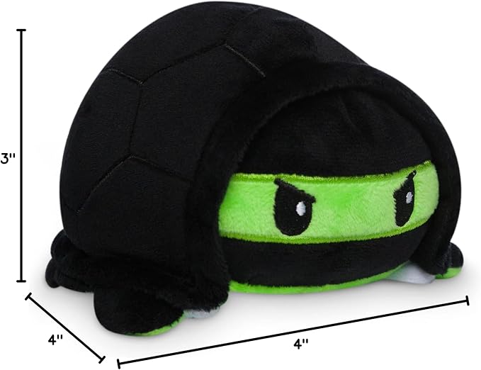 TeeTurtle - The Original Reversible Turtle Plushie - Ninja - Cute Sensory Fidget Stuffed Animals That Show Your Mood 4 Inch