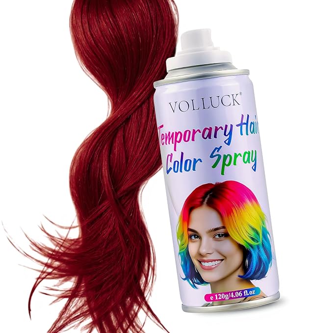 Hair Color Spray, Temporary Hair Dye for Women & Men, Vibrant Colors Hair Wax Gray Hair Cover for Party, Halloween, Cosplay (Fired red, 120 ML)