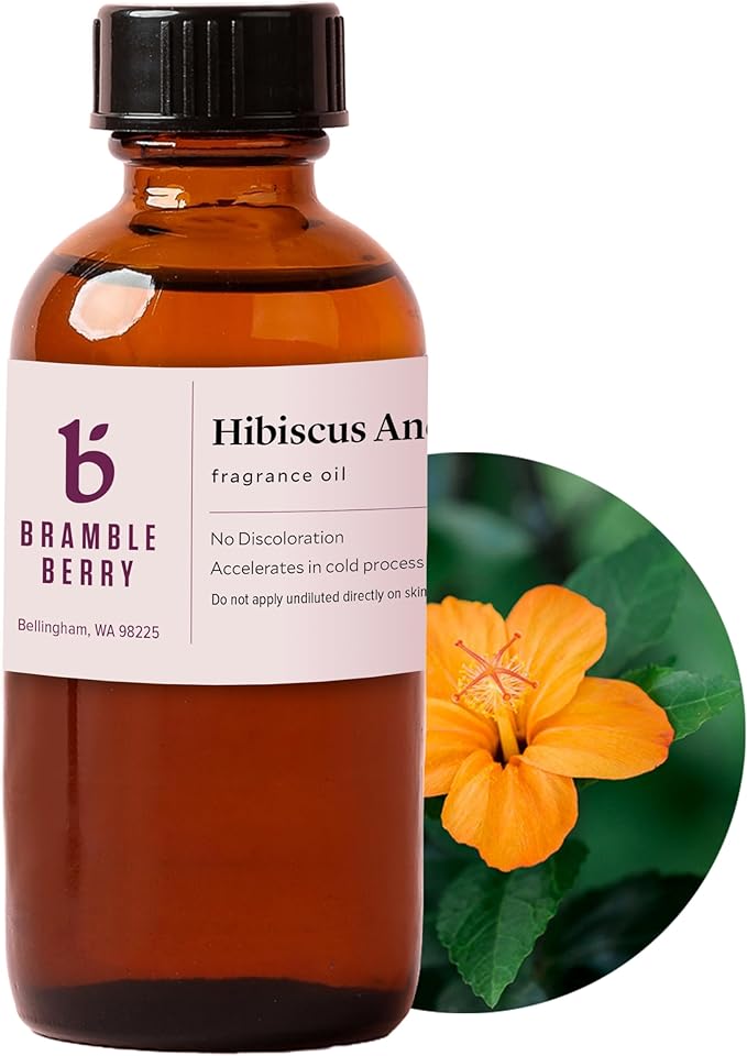 Bramble Berry Hibiscus and Honey Fragrance Oil 2 oz | Floral Fruity Scent for Soap Making, Lotion, Bath Bombs, Candles & Perfume | Skin Safe, Vegan, Paraben & Phthalate Free