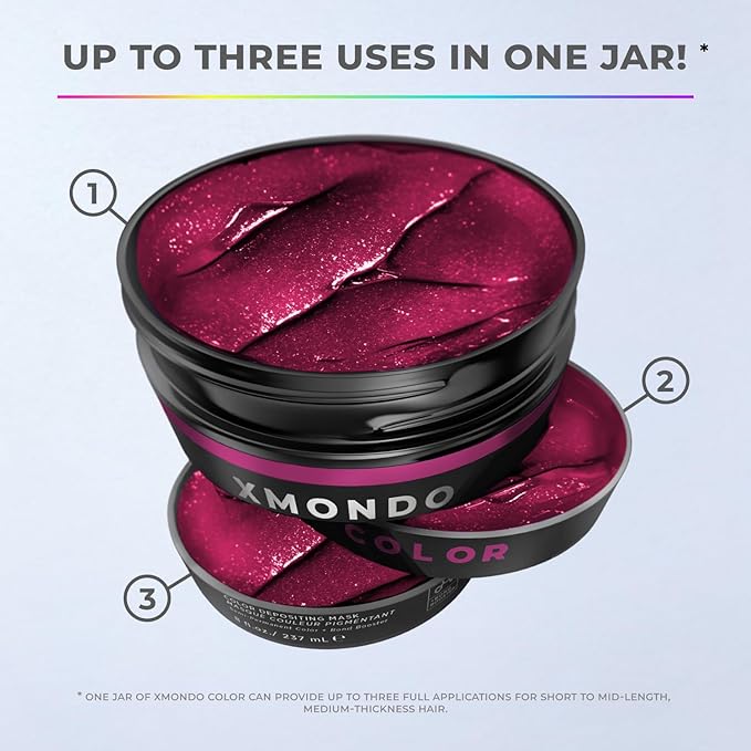 XMONDO Color Berry Mask – Semi-Permanent Berry Dye with Bond Booster & Hyaluronic Acid, 8 oz