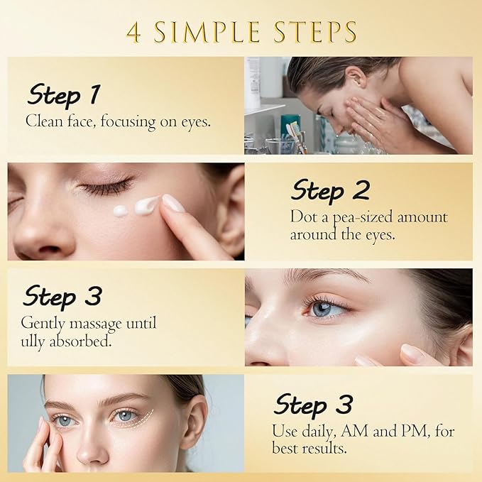 ASAMO Retinol&Caffeine eye serum, Fast Absorbing, Correction for Puffy Eye Bags Fine Lines Dark Circles Wrinkles, 48Hr Hydrating Under Eye Cream, 0.7fl.oz