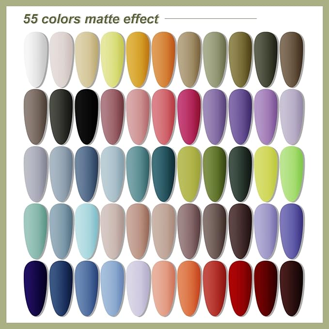 JODSONE 60 PCS Gel Nail Polish Kit with U V Light 55 Colors Gel Polish Base Top Coat Manicure Gifts