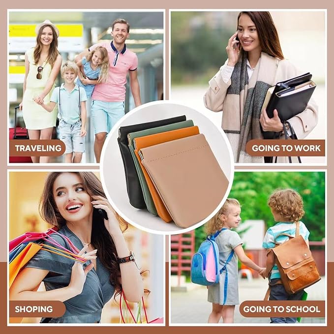 4PCS Small Makeup Bag for Purse,Waterproof Leather Portable Mini Makeup Bag,Snap Closure Organizer Pouch for Coin Cards Jewelry Lipstick Cosmetic Accessories,Small Travel Kit Storage Pouch