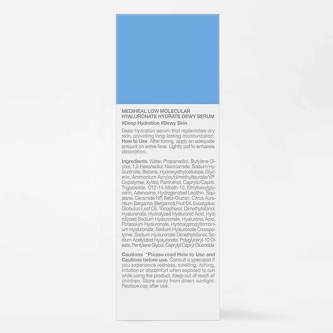 Mediheal Hyaluronate Hydrate Dewy Serum 1.35 fl.oz - Moisture Barrier Firming, Long-Lasting Hydration & Radiant Glow, Mild Korean Skin Care with Hyaluronic Acid