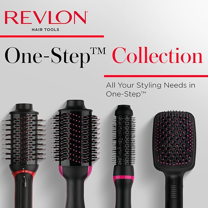 REVLON One-Step Hair Dryer and Styler, All-in-One Detangling and Straightener Brush for Salon-Quality Smooth, Straight Hair, More Shine and Less Frizz, Black