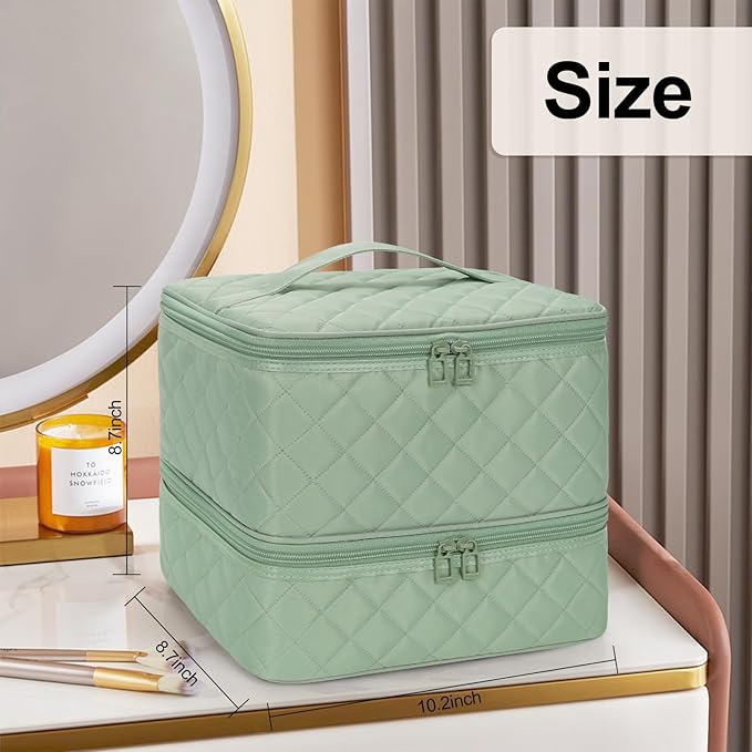 Ethereal Nail Polish Organizer Case Holds 30+ Bottles (15ml/0.5 fl.oz) Nail Lamp, Gel Polish Travel Case Bag for Nail Suppiles, Gift for Manicurist, Girls