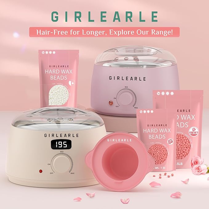 Hard Wax Beads, 1lb Wax Beans for Hair Removal Sensitive Skin with Rose Formula, Perfect for Full Body, Facial, Brazilian Bikini, and Legs at Home Wax Refill for Women Men (pink)