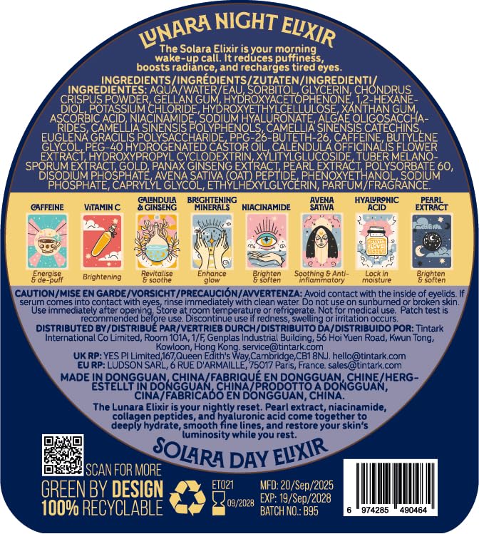 Lunara Under Eye Patches 28 Pairs, 5-Min Energizing Hydrogel Eye Masks with Caffeine Vitamin C Peptides Niacinamide, Refreshing Tired Eye, Includes Two Bonus Eye Serums, Luxury Spa Gifts for Women