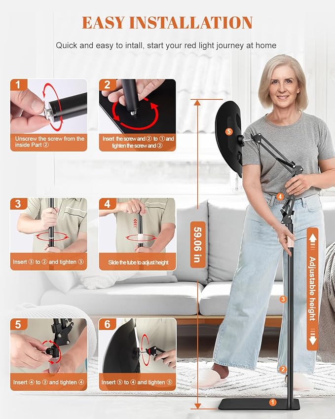 Red Light Therapy for Face Body, 50W 2-in-1 Infrared LED Light Therapy with 660nm & 850nm Near Redlight Device Large Panel with Wireless Remote Stand Timer