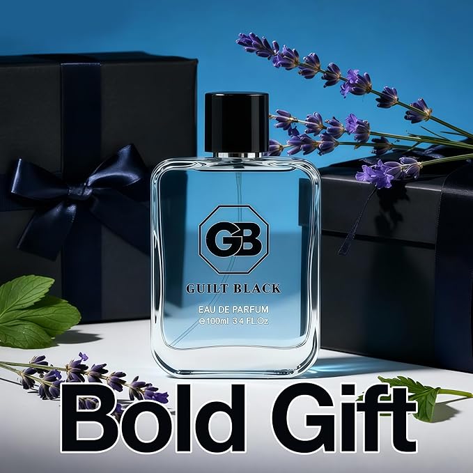 GUILT BLACK Long-Lasting Cologne for Men | Fresh Citrus & Woody Scent | Eau de Toilette 100ml Spray | Day to Night Fragrance