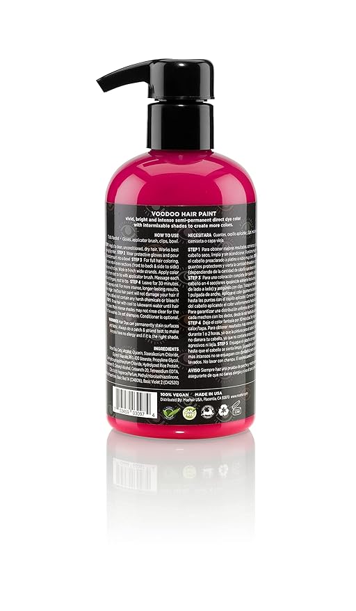 MOEHAIR VOODOO Pink Hair Dye, 8 Oz (Puppy Love), Pastel Pink, Vegan & Cruelty-Free, Semi-Permanent Hair Color, Intermixable, Ammonia, Sulfate & Paraben-Free