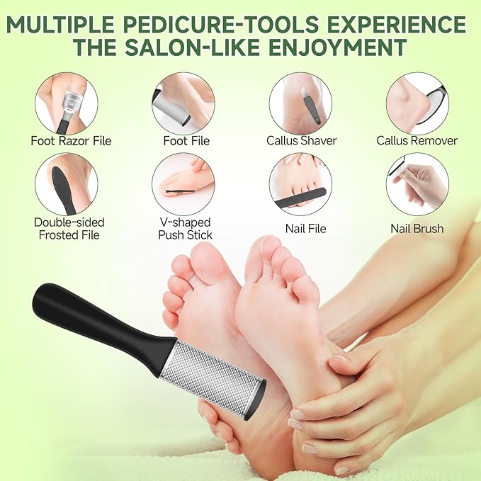 Electric Callus Remover for Feet,Rechargeable Portable Electronic Foot File Pedicure Kits,Professional Waterproof Pedi Feet Care Tools Wet&Dry Foot Scrubber File Perfect for Hard Cracked Dry Dead Skin