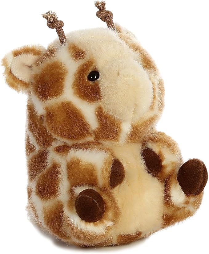 Aurora® Playful Rolly Pet™ Giminy Giraffe™ Stuffed Animal - Compact Size for On-The-Go Fun - for Adults, Kids, Birthdays, and Anniversaries - Brown 5 Inches