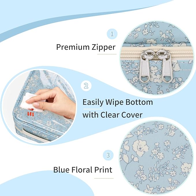 CUBETASTIC Nail Polish Organizer, Nail Supplies Storage Case Holds 45 Bottles Nail Polish & Nail Lamp, Travel Nail Tech Carrying Bag, Nail Kit Bag For Nail Stuff & Manicure Tools