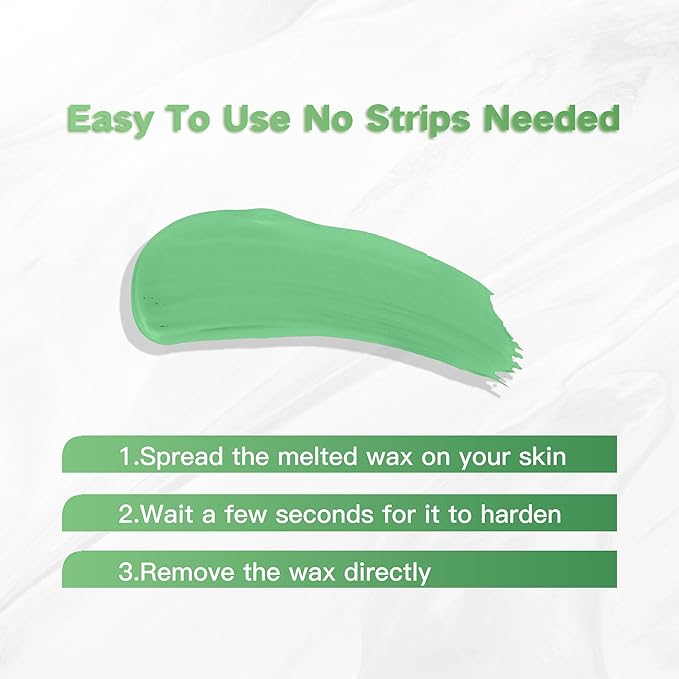 Hard Wax Beads for Hair Removal, 1lb Brazilian Coarse Waxing for Full Arms, Armpit, Bikini, Eyebrow, Face, Legs, Sensitive Skin, At-Home Wax Melts for Women Men