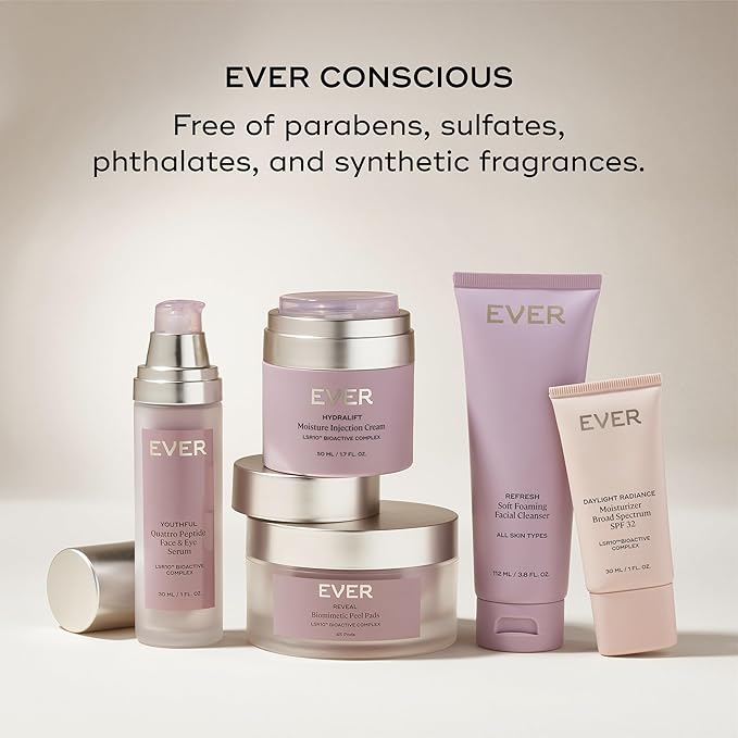 EVER Oil-Free Overnight Renewal Face Cream for Oily Skin – Bakuchiol, Hyaluronic Acid & LSR10™ Peptides to Smooth Fine Lines, Restore Elasticity, Non-Comedogenic Moisturizer - 1.7 fl oz