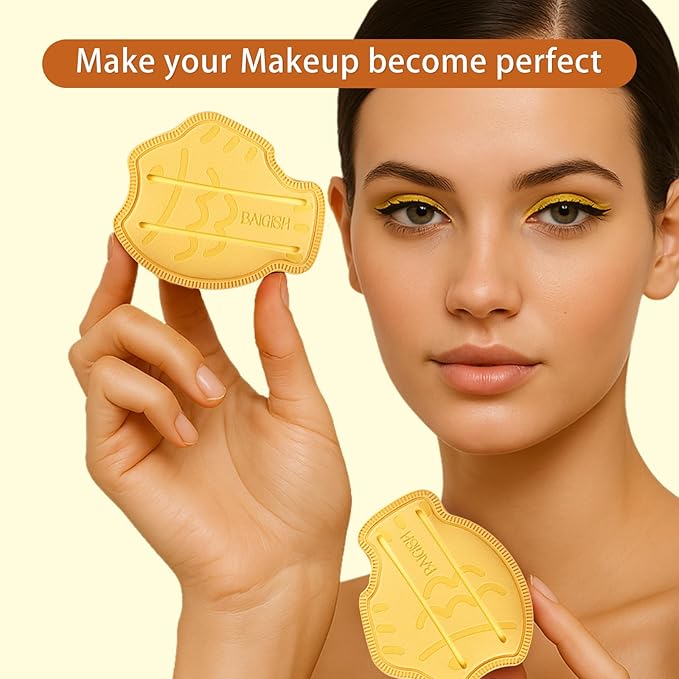 Makeup Sponge Set For Foundation Concealer, Triangle Powder Puff Soft Sponges Blender, Latex Free Blender Sponge For Liquid, Cream, and Powder Seamless & Flawless Makeup (Yellow)