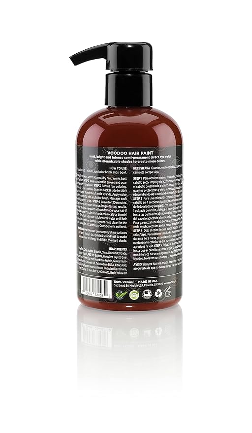 MOEHAIR Semi-Permanent Hair Color | Dark Blue Hair Dye 8 Oz | No Ammonia, Sulfate or Paraben | Vegan & Cruelty-Free | Voodoo Serenity Blue Hair Color (Copper)