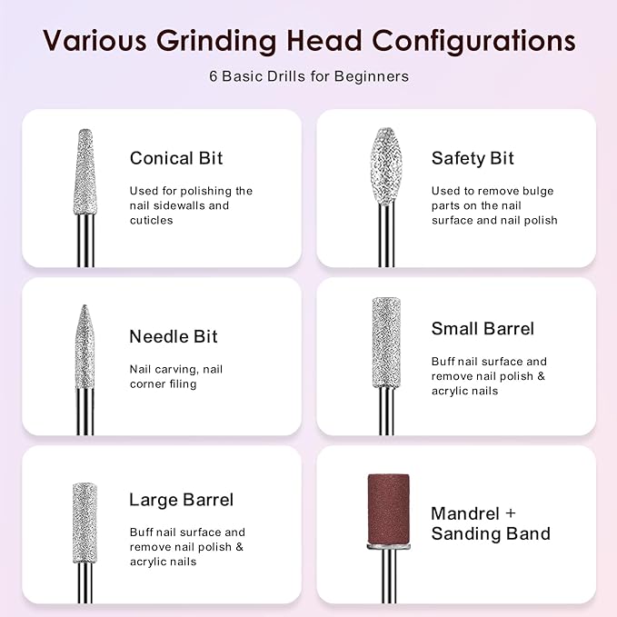 COSLUS Cordless Nail Drill Electric File: Professional for Acrylic Gel Dip Powder Nails Portable Nail Drill Machine Kit for Manicure Pedicure Nail Set with Everything Rechargeable Lightweight