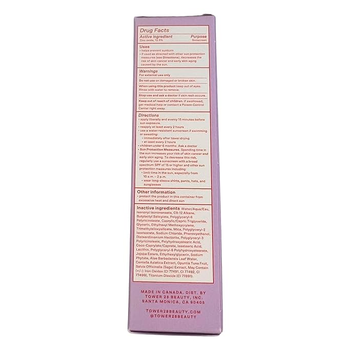 Tower 28 Beauty SunnyDays SPF 30 Tinted Mineral Sunscreen For Sensitive Skin - 2-in-1 Facial Broad Spectrum UVA/UVB Protection + Foundation - Shade 25 OCEAN PARK - Medium with Warm Undertones, 1 Fl Oz