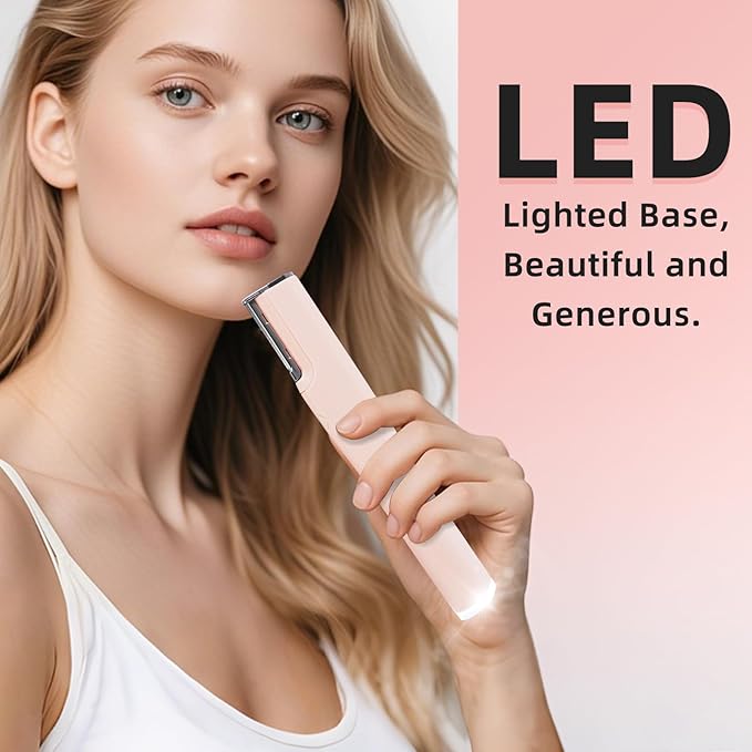 Dermaplaning Tool for Face–Rechargeable Peach Fuzz & Eyebrow Trimmer with 4 Blades,Dead Skin Removal,Facial Hair Remover,All Skin Types