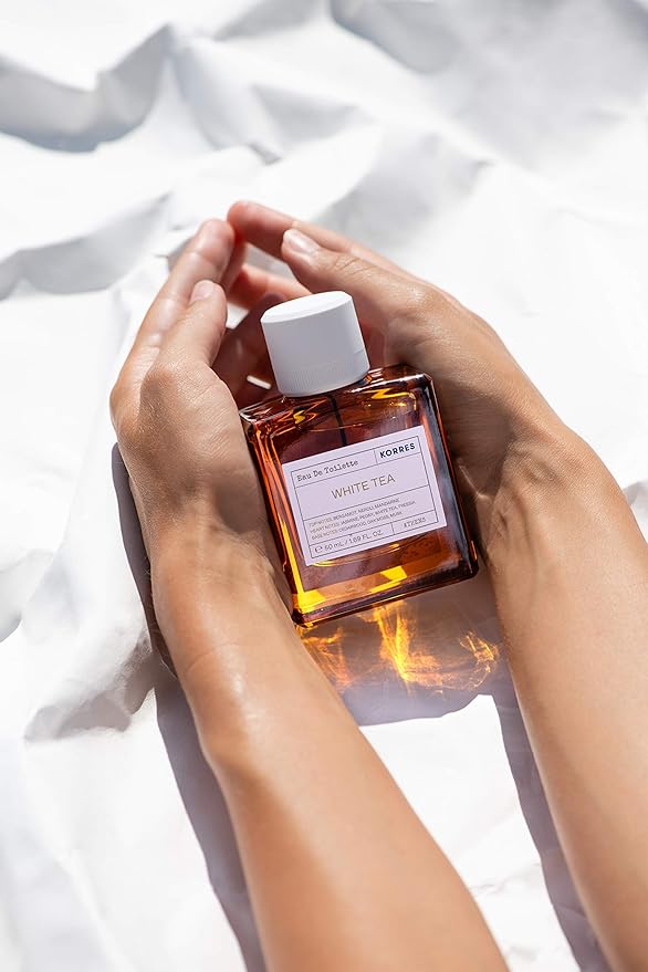 KORRES Eau De Toilette, White Tea Fragrance Spray, Unisex Perfume With Bergamot, Neroli, Mandarin Zest, Dewy White Tea Leaves And Soft Cedarwood, Light Floral Green Scent For Women And Men, 1.69 Fl Oz