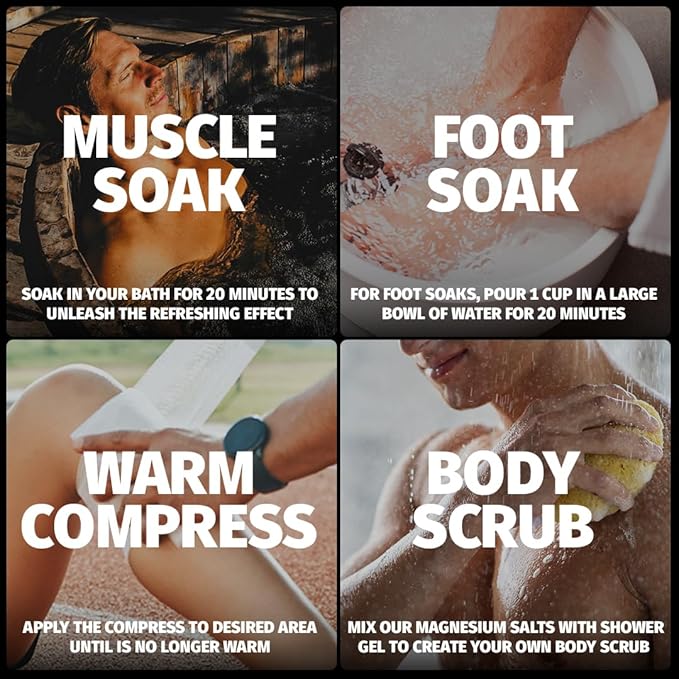 Coach Soak Recovery Bath Soak - Alternative to Epsom Salt Bath Soak - Fast-Absorbing Pure Magnesium Flakes with 21 Minerals, Bath Salts & Essential Oils - 15 lb (5 Pack) - Lavender