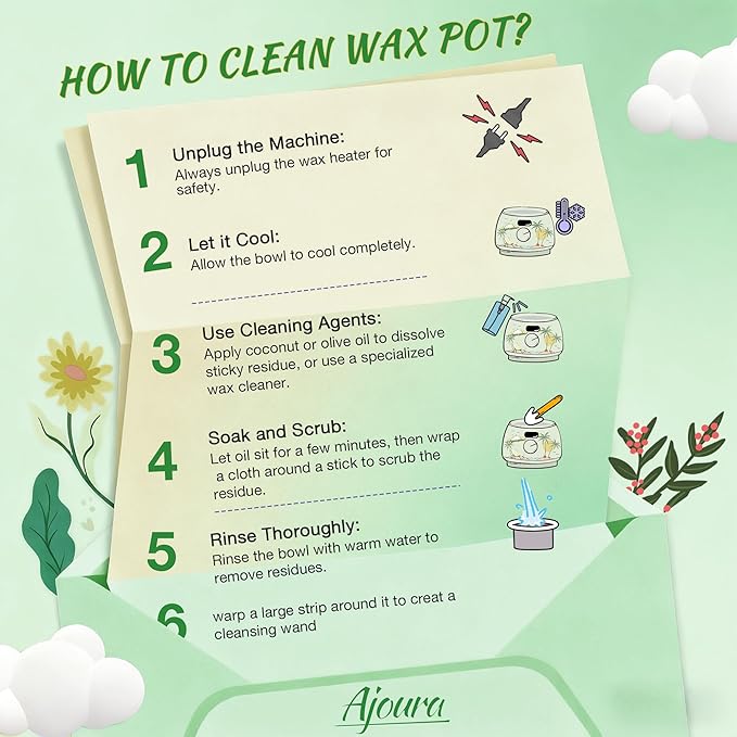 Ajoura Digital Wax Warmer Kit - 10-Min Quick Heat Hair Removal System with Precision Temp Control, Includes 30 Wax Sticks for Women Men, Home Salon Use(Light Green)