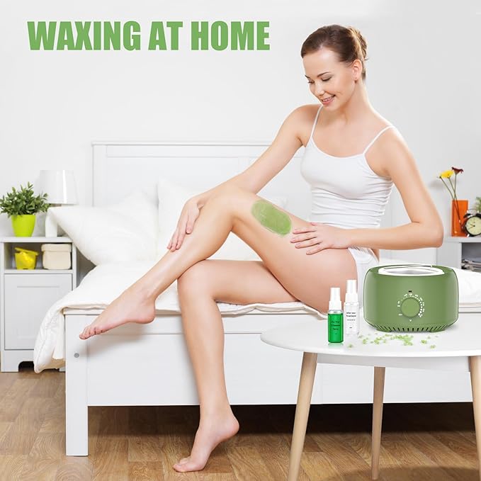 Waxing Kit - Wax Warmer for Hair Removal, Hard Wax Kit with 14oz 5 Bags Hard Wax Beans for Full Body, Legs, Face, Eyebrows, Bikini, Brazilian Waxing Kit for Women Men