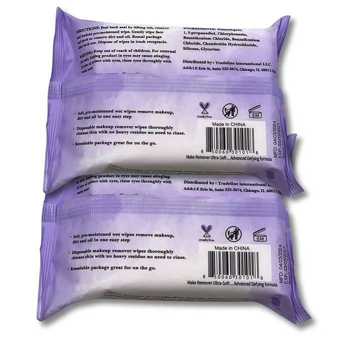 mivida Hypoallergenic Makeup Remover Wipes With Hyaluronic Acid, Alcohol Free & Frageance Free Makeup Wipes For Sensitive Skin, Plant Based Make Up Remover, Travel Friendly 2 ร 25 Count