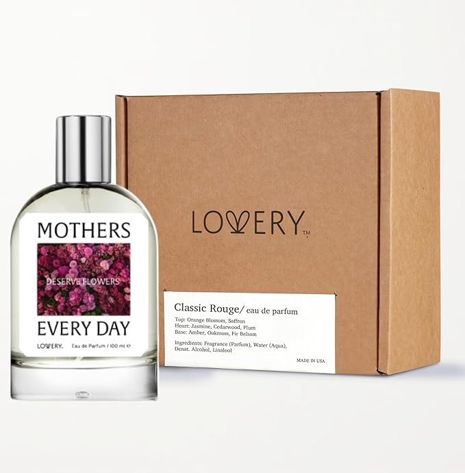 LOVERY Mothers Deserve Flowers Every Day Perfume – A Warm & Comforting Eau de Parfum for Women – Long-Lasting, Heartfelt Scent That Honors Mom’s Love – Thoughtful Gift – 100 ml – Made in France