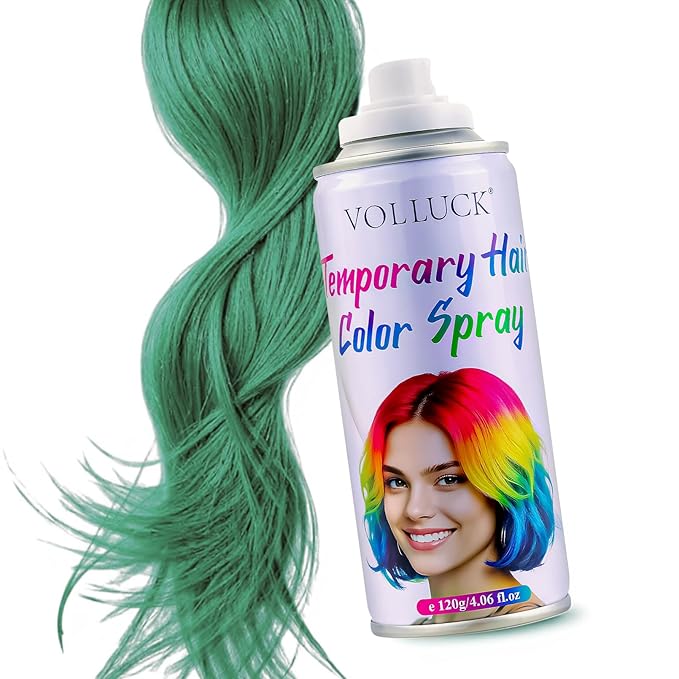 Hair Color Spray, Temporary Hair Dye for Women & Men, Vibrant Colors Hair Wax Gray Hair Cover for Party, Halloween, Cosplay (Emerald Green, 120 ML)