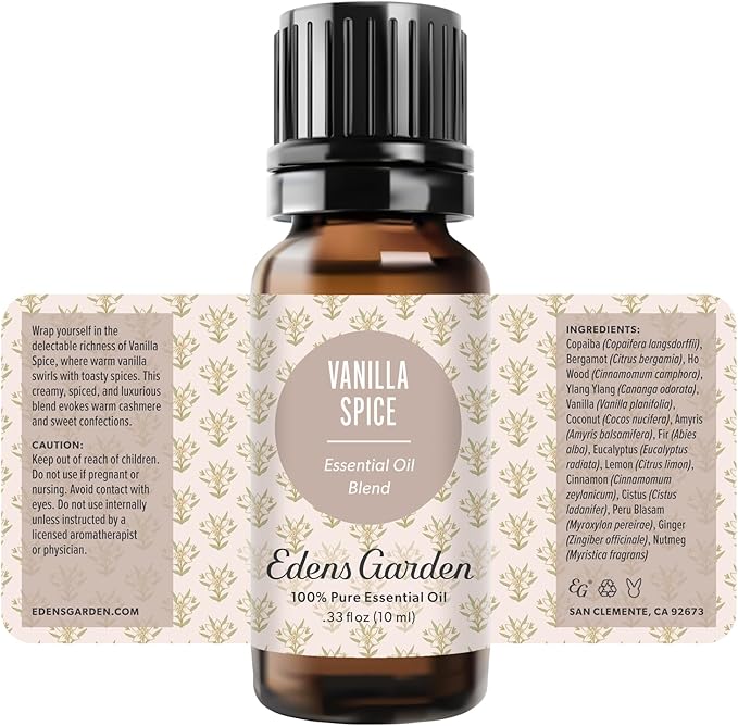 Edens Garden Vanilla Spice Essential Oil Blend – Cozy Fall & Autumn Aroma, 100% Pure Undiluted Aromatherapy for Natural Wellness & Seasonal Gifting – 10 ml (.33 fl oz)