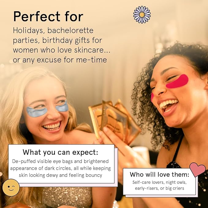 grace & stella Award Winning Under Eye Mask - Early Christmas Gift Ideas, Gifts for Women- Undereye Patches for Dark Circles, Puffiness, Wrinkles (Gold Eye Mask 48 Pairs + Hyaluronic Acid Serum 17ml)