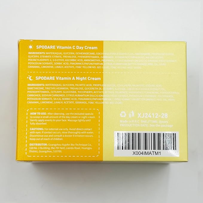 Day/Night Cream Set, Anti-Wrinkle Hydrating Day Gel with Vitamin C, Firming Renewal Night Cream with Vitamin A, 2-in-1 Anti-Aging Duo for All Skin Types, 2 * 1.7 Fl Oz
