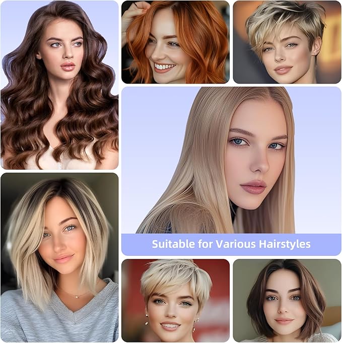 CARESKY® Cordless Curling Iron Brush, 1.5 Inch Mini Travel Hair Curler with 200 Million Negative Ions, Portable Heated Round Straightener Brush Rechargeable for Curl, Touch-Up, De-Frizz, Styling