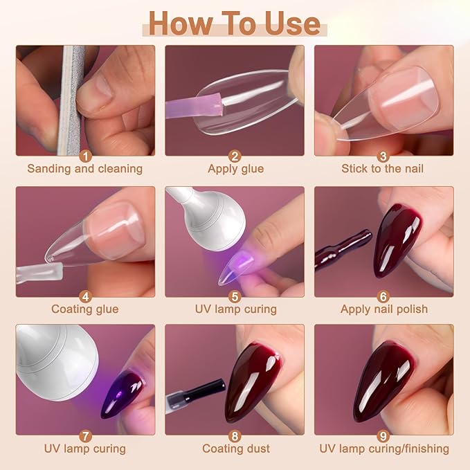 AORAEM UV LED Nail Lamp, 3W Portable Duck Neck UV Nail Lamps Dryer Gel Polish Curing Light with White Gooseneck for Gel Nails Tips USB Plug Play Nails Salon and Home DIY